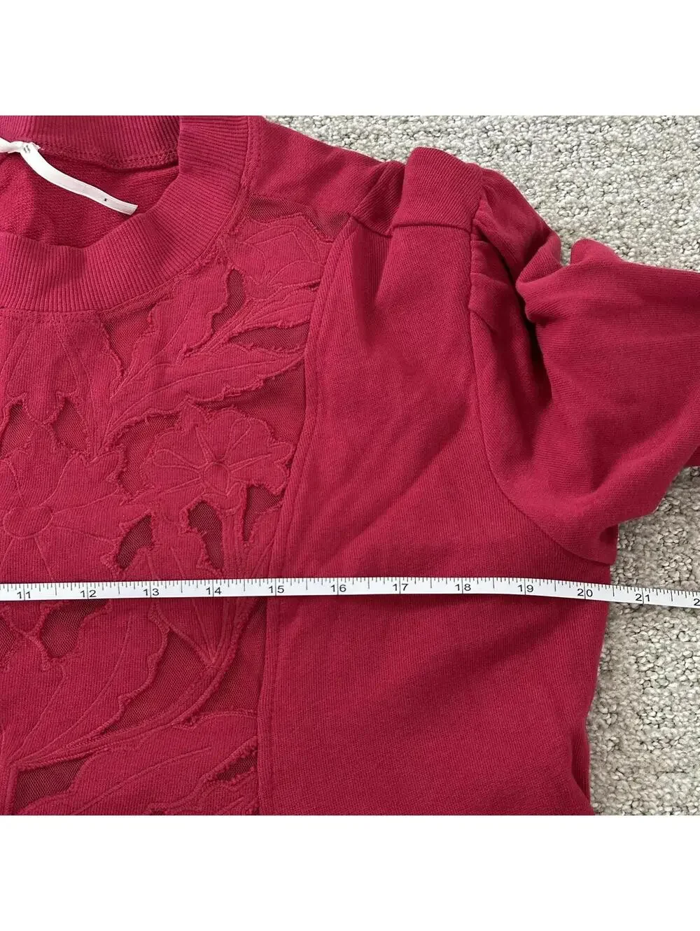 NWOT Lace Cutwork Swing Top Anthropologie Wine Small